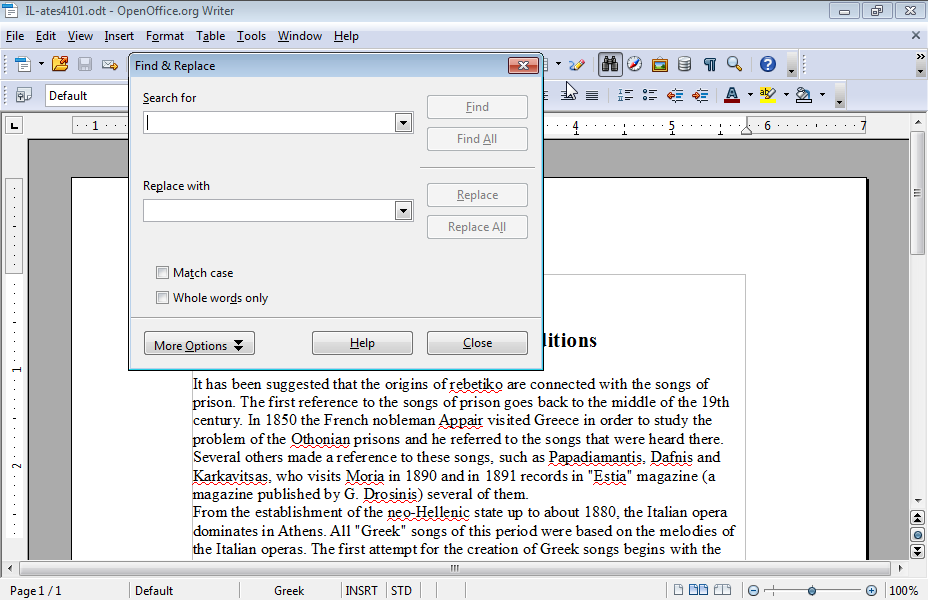 Use the Find command to locate the second appearance of the word songs. Leave the word selected. Use the Find command to locate the second appearance of the word songs. Leave the word selected.