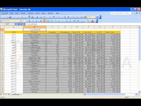 Use the proper function in the cell B1 to count the blank cells in the cell range A1:A400.