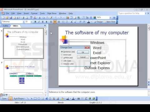 Change the case of the text which appears in the text box (not the title) into UPPERCASE on the first slide of the current presentation. Change the case of the text which appears in the text box (not the title) into UPPERCASE on the first slide of the current presentation.