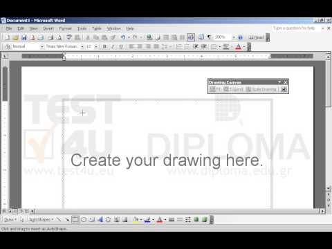 Insert a rectangle in the document using the Drawing toolbar.