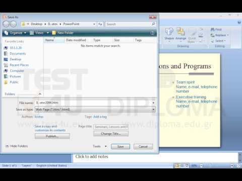 Save the current presentation as web page with the name IL_ates3094.htm to the IL-ates\PowerPoint folder on your desktop. Save the current presentation as web page with the name IL_ates3094.htm to the IL-ates\PowerPoint folder on your desktop.