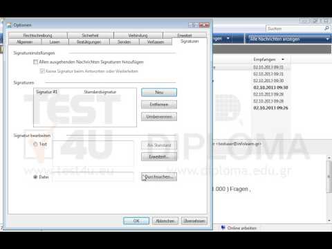 Erstellen Sie eine Signatur auf der Grundlage der Datei mySignature.txt vom Ordner TEST4UFolder, der sich auf dem Desktop befindet. 
