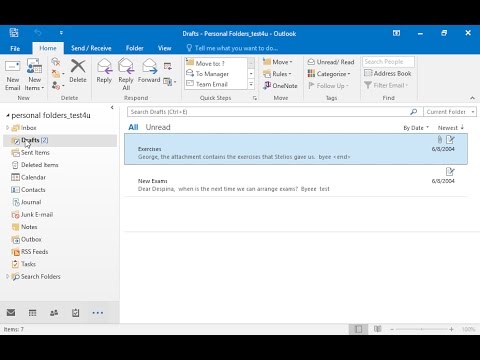 Create a new email message with subject serials
Locate the New Exams email located in the Drafts folder and copy only the code numbers of its contents in the main body of your email. Then save the email in the Drafts folder. Create a new email message with subject serials
Locate the New Exams email located in the Drafts folder and copy only the code numbers of its contents in the main body of your email. Then save the email in the Drafts folder.