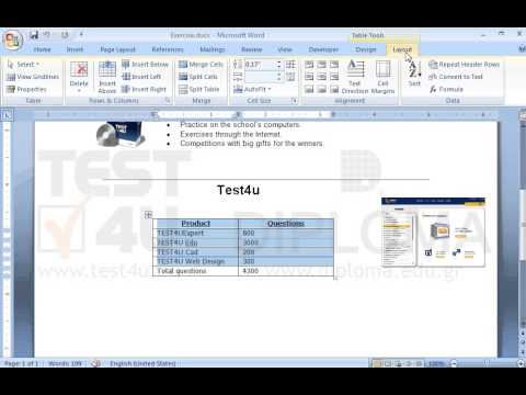 There is a table in the document. Sort the entries of the second to the fifth line of the table in ascending order by questions number. Then, change the TEST4U Web Design questions entry from 300 to 400 and update the sum field which appears on the last line of the table. 