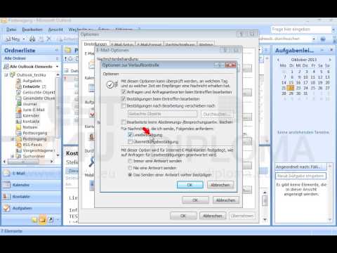 Stellen Sie Microsoft Outlook so ein, dass für alle gesendeten Nachrichten eine Lesebestätigung angefordert wird. Stellen Sie Microsoft Outlook so ein, dass für alle gesendeten Nachrichten eine Lesebestätigung angefordert wird.