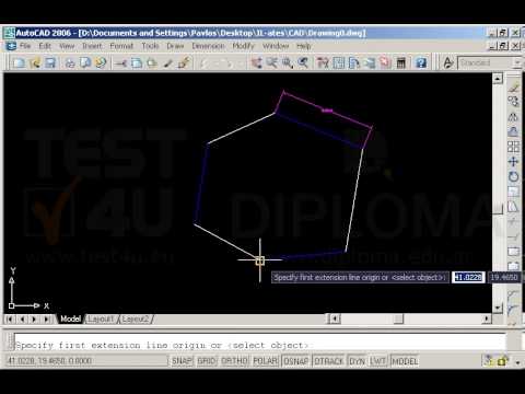 Ορίστε την στρώση Dimension ως τρέχουσα στο σχέδιο. Δημιουργήστε την κατάλληλη διαστασιολόγηση στις μπλέ πλευρές του πολυγώνου. Αποθηκεύστε το σχέδιο. Ορίστε την στρώση Dimension ως τρέχουσα στο σχέδιο. Δημιουργήστε την κατάλληλη διαστασιολόγηση στις μπλέ πλευρές του πολυγώνου. Αποθηκεύστε το σχέδιο.