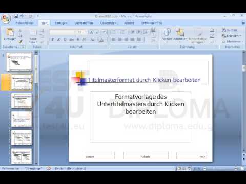 Ändern Sie die Schriftgröße der Titelbuchstaben im Folienmaster auf 33 Punkte und die Schriftgröße der Titelbuchstaben im Titelmaster auf 40 Punkte. 