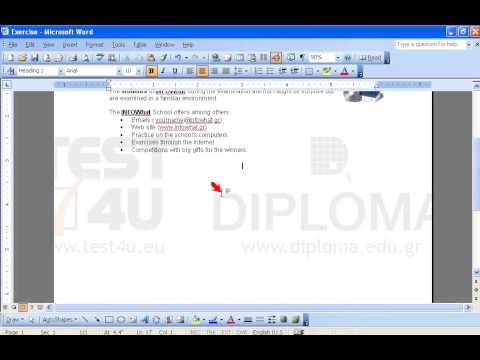 There is a textbox on the upper left angle of the document. Apply horizontal orientation of the text (reading the text from left to the right).
Then delete the image displaying the cert4u logo appearing on the upper right part of the page. Insert the autotext cert4u on the last line of the document. There is a textbox on the upper left angle of the document. Apply horizontal orientation of the text (reading the text from left to the right).
Then delete the image displaying the cert4u logo appearing on the upper right part of the page. Insert the autotext cert4u on the last line of the document.