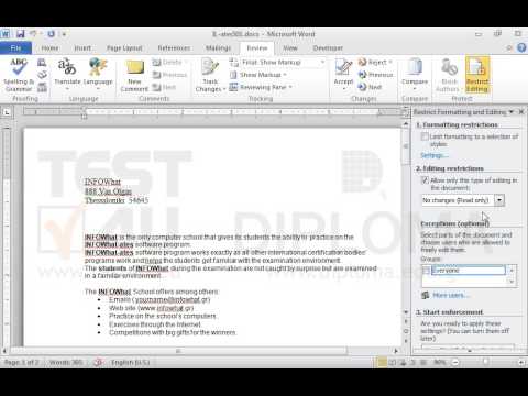 Protect the current document (without a password), in a way that editing is possible only by using comments. Protect the current document (without a password), in a way that editing is possible only by using comments.