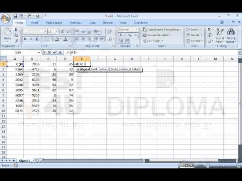 Insert the appropriate function in the cell E1, so that if the value in the cell A1 is higher than the value in the cell B1, the function will return the value of the cell C1; otherwise the function will return the value of the cell D1. Reproduce this function up to the cell E10. Insert the appropriate function in the cell E1, so that if the value in the cell A1 is higher than the value in the cell B1, the function will return the value of the cell C1; otherwise the function will return the value of the cell D1. Reproduce this function up to the cell E10.