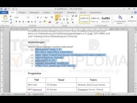 Schattieren Sie die Absätze der Angebotsliste vom Text Windows XP bis zum Text MySQL mit Aquamarin, Akzent 5. Schattieren Sie die Absätze der Angebotsliste vom Text Windows XP bis zum Text MySQL mit Aquamarin, Akzent 5.