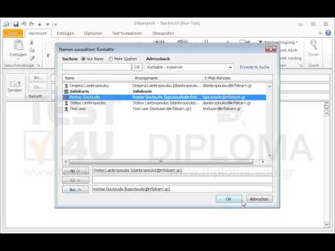 Verfassen und senden Sie eine neue Nachricht an Stelios Lambropoulos und eine Blindkopie (Bcc) an Kostas Goutoudis mit dem Betreff test und dem Text Die erste Übung