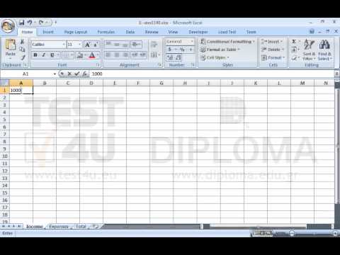 Rename the sheets of the active workbook as follows: 
Sheet1: Income
Sheet2: Expenses
Sheet3: Total
Insert the value 1000 in the cell A1 of the Income worksheet. 
Insert the value 500 in the cell A1 of the Expenses sheet.
Display the difference between the value of the cell A1 of the Income worksheet and the value of the cell A1 of the Expenses worksheet (NOT 1000-500), in the cell A1 of the Total worksheet.
If the value of the cell A1 in the Income or in the Expenses worksheet changes, the value displayed on the Total worksheet should change as well.