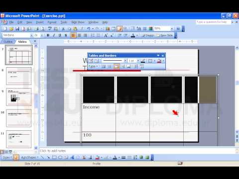 Insert one new column and two rows in the table which appears on the seventh slide. Insert one new column and two rows in the table which appears on the seventh slide.