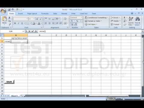 Insert the appropriate function in the cell A1, to return the current date and time. Insert the appropriate function in the cell A2, to return the current date and time increased by 4 days (+ 4 days). Insert the appropriate function in the cell A3, to return the current date and time increased by 365 days (+ 365 days).