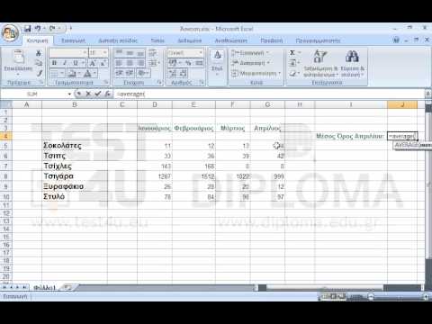 Με την εφαρμογή της κατάλληλης συνάρτησης, εμφανίστε στο κελί J4 τον μέσο όρο των πωληθέντων προϊόντων για τον μήνα Απρίλιο.