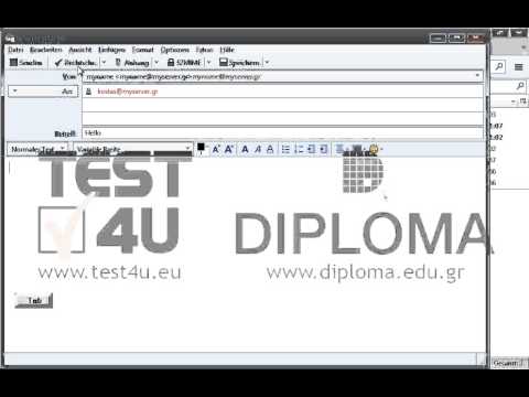 Verfassen und senden Sie eine neue Nachricht an kostas@myserver.gr mit dem Betreff Hello und den Text Hello World ab. 