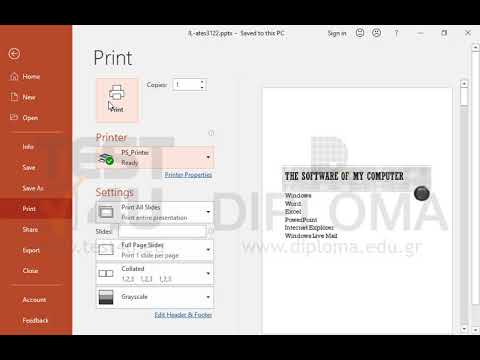 Print the whole presentation using the default printer to the file named myprint6.prn located in the TEST4UFolder folder on your desktop.