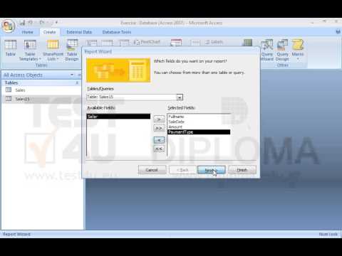 Insert the records of the Sales.dbf file located in the IL-ates\Access folder of your desktop, in the 11111111111 table and create a report similar to the Exercise.pdf file located in the same folder. Make sure the date displayed in the footer is always the current one.