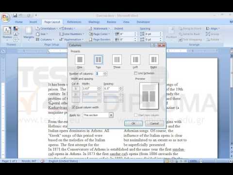 Display a line between columns on the paragraph formatted in two column layout.