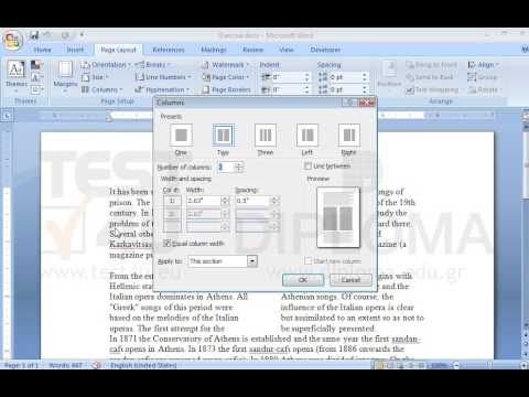 Display a line between columns on the paragraph formatted in two column layout.