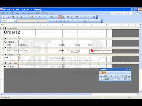 Insert a text box in the Detail section of the R_Orders2 report that will display the product of the Price value by the Quantity value for every order in Euro number format.