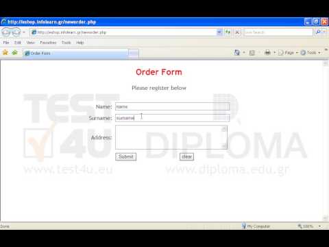 Fill in the form with your Name, Surname and Address and send it to complete your on-line order. (There is no need to write down your real information)