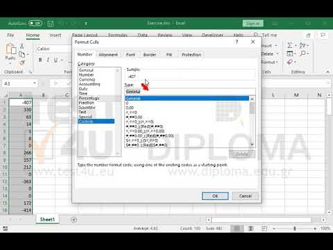 Format, automatically, the cell range A1:A100 to display numbers with two decimal spaces and a thousand separator, if they are higher than zero. If they are less than zero, numbers will be displayed with three decimal places and a thousand separator in red font color. If they are zero, the word Zero will be displayed in green font color.
Use custom number formatting. Format, automatically, the cell range A1:A100 to display numbers with two decimal spaces and a thousand separator, if they are higher than zero. If they are less than zero, numbers will be displayed with three decimal places and a thousand separator in red font color. If they are zero, the word Zero will be displayed in green font color.
Use custom number formatting.