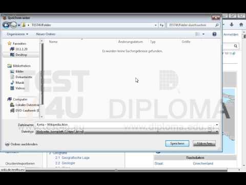 Speichern Sie die aktuelle Webseite im Ordner TEST4UFolder, der sich auf dem Desktop befindet, als komplette Webseite unter dem Namen test.htm Speichern Sie die aktuelle Webseite im Ordner TEST4UFolder, der sich auf dem Desktop befindet, als komplette Webseite unter dem Namen test.htm
