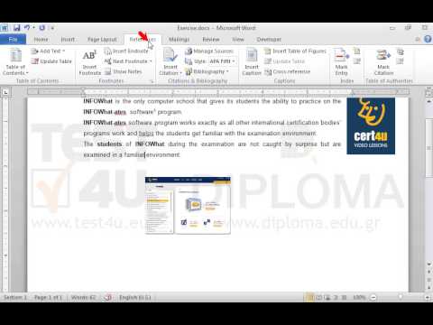 Insert the phrase cert4u in the beginning of the Footnote text displayed at the end of the page (leave a space between the words cert4u and video). Navigate to the last paragraph of the text just after the word familiar and insert an endnote to display the text the best video-lessons