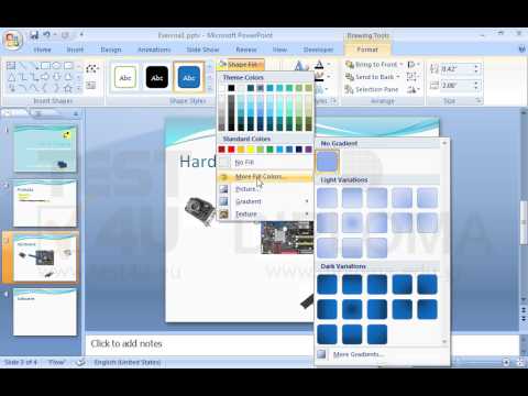 Create a new presentation similar to the one which appears on the Presentation.wmv file stored in the IL-ates\PowerPoint folder on your desktop. Also, use the only slide of the Excercise.pptx presentation stored in the same folder.
The photos you will need are stored in the same folder as well. Make sure the Hardware hyperlink which appears on the second slide leads to the third slide, the Software hyperlink leads to the fourth slide and the Site hyperlink leads to the www.infolearn.gr address.
Save your presentation as Excercise1.pptx to the IL-ates\PowerPoint folder on your desktop. Create a new presentation similar to the one which appears on the Presentation.wmv file stored in the IL-ates\PowerPoint folder on your desktop. Also, use the only slide of the Excercise.pptx presentation stored in the same folder.
The photos you will need are stored in the same folder as well. Make sure the Hardware hyperlink which appears on the second slide leads to the third slide, the Software hyperlink leads to the fourth slide and the Site hyperlink leads to the www.infolearn.gr address.
Save your presentation as Excercise1.pptx to the IL-ates\PowerPoint folder on your desktop.