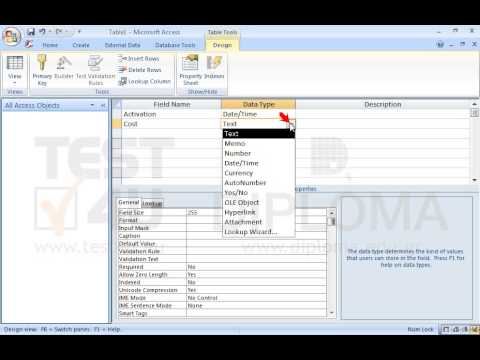 Create a new table to display the following fields: 
1st field: name: Activation,type of data: Date/Time2nd field: name: Cost,type of data: Currency3rd field: name: Count,type of data: Number
Save the table as Charges and close it.