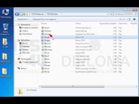 Κάντε εξαγωγή από το συμπιεσμένο αρχείο TEST4Udata.zip που βρίσκεται στην επιφάνεια εργασίας, μόνο τα αρχεία file.gif και file.avi στον κατάλογο TEST4UFolderNew της επιφάνειας εργασίας.