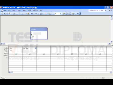 Open the FinalPrice query and insert a calculated field named VatValue that will multiply the Price field value by the VAT field value. Save and close the query.