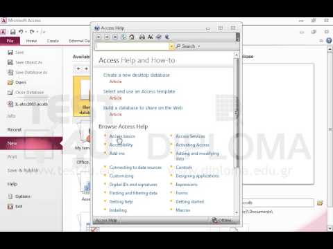 Display any article of Microsoft Access Help. Make sure that Help is displayed in a new window.
