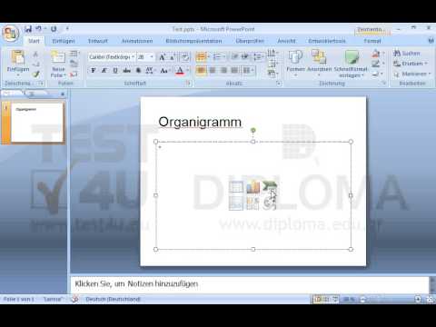 Ändern Sie das Layout der Präsentation auf Titel und Inhalt. Geben Sie als Titel der Folie das Wort Organigramm ein. Fügen Sie auch ein Organigramm ein. Ändern Sie das Layout der Präsentation auf Titel und Inhalt. Geben Sie als Titel der Folie das Wort Organigramm ein. Fügen Sie auch ein Organigramm ein.