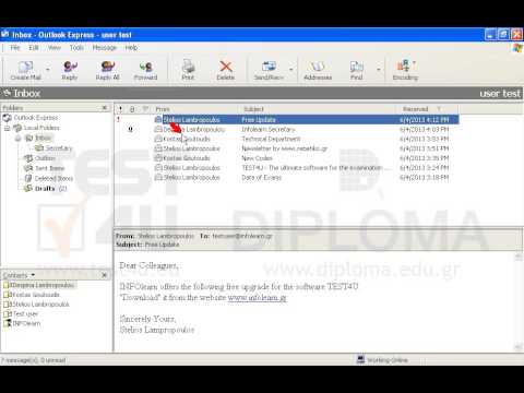 Print the message with subject Free Update located in your Inbox to the default printer. Print the message with subject Free Update located in your Inbox to the default printer.