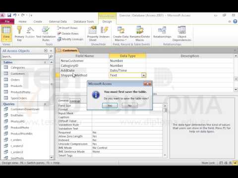 Set AirMail and Courier as available options in the ShippingMethod field of the Customers table. 
Save the table and make sure all records of the table display AirMail as shipping method.