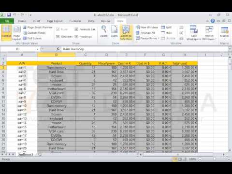 Freeze panes in the active spreadsheet, so that the moving part of the worksheet extends from the cell B3 to the right and downwards.
