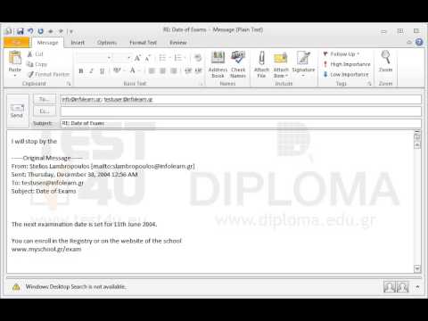 Reply to all senders which appear in the email with subject Date of Exams located in your Inbox, inserting the text I will stop by the Computer School at the beginning of the new email message.
