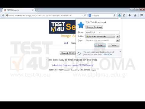 Add the current page to your Bookmarks under the name searchTest4u