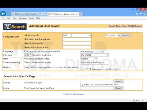 Search for pages displaying the keyword test4u on the Web using the advanced search option. Adjust the result page to display 30 results per page. Before you submit your answer, make sure that the result page is displayed. 