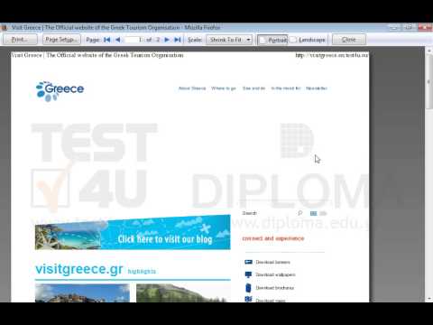 Change the orientation of the printed page into landscape and print the current page to the default printer. Change the orientation of the printed page into landscape and print the current page to the default printer.