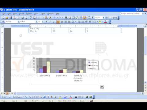 Select the 4 last rows of the table displayed on the Word document and copy them.
Íavigate to the Excel workbook and paste the data to the cell range E10:H13 of the first sheet. 
 
Then use the data contained in the cell range E10:H13 to create a Clustered Column chart. Navigate back to the Word document, delete the existing chart and replace it with the chart you have just created.
 
Save the Word document using the name summary.doc in IL-ates\Files folder on the desktop, attach it to a new email message with the subject Chart and send it to the sales@infolearn.gr address.