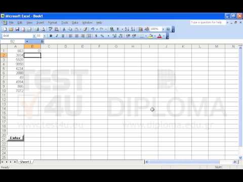 Enter the appropriate function in the cell B1, so that if the value in the cell (A1) is higher than 5000, the function will return 1. If the value in the cell A1 is less than or equal to 5000, the function will return 0. Reproduce the function up to the cell B10. Enter the appropriate function in the cell B1, so that if the value in the cell (A1) is higher than 5000, the function will return 1. If the value in the cell A1 is less than or equal to 5000, the function will return 0. Reproduce the function up to the cell B10.