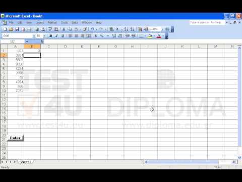 Enter the appropriate function in the cell B1, so that if the value in the cell (A1) is higher than 5000, the function will return 1. If the value in the cell A1 is less than or equal to 5000, the function will return 0. Reproduce the function up to the cell B10.