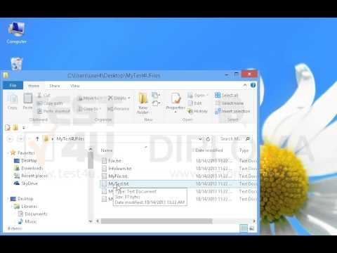 Open the myTest4UFiles folder appearing on your desktop and select the file called MyTest.txt
