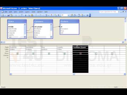 Make sure the TotalValue field of the r_orders query is displayed in Euro format. Save the changes.