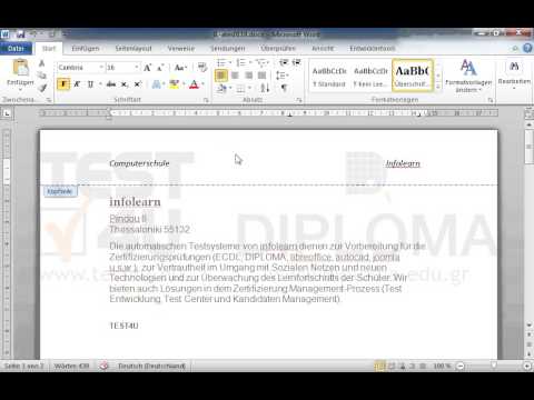 Löschen Sie den Text Computerschule aus der Kopfzeile des Dokuments. Löschen Sie den Text Computerschule aus der Kopfzeile des Dokuments.