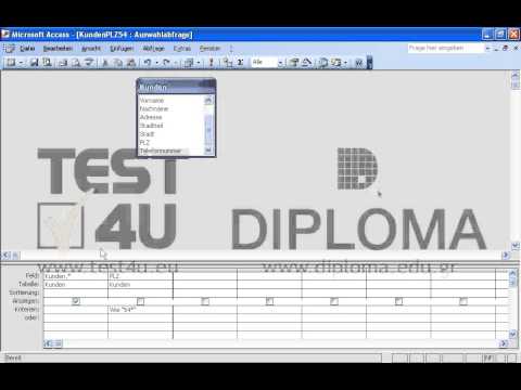 Fügen Sie die entsprechenden Kriterien in die aktuelle Abfrage ein, so dass nur die Kunden, deren PLZ mit 54 beginnt, angezeigt werden. Speichern und schließen Sie die Abfrage. 
